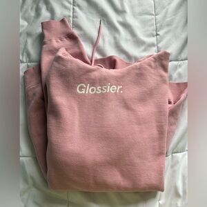 Glossier Iconic Pink Hoodie. Size L